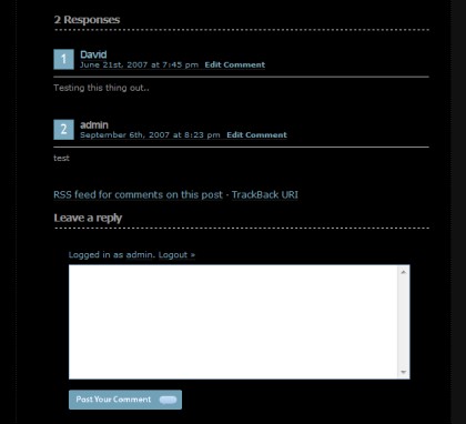 WordPress Theme Crystal Comments Area